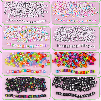Volance 5500pcs Bracelet Making Kit,4 mm Glass Seed Beads and Letter Alphabet Beads for Friendship Jewelry Making, with Charm and Elastic Strings, Friendship Bracelets Holiday Gifts for Girls Adults