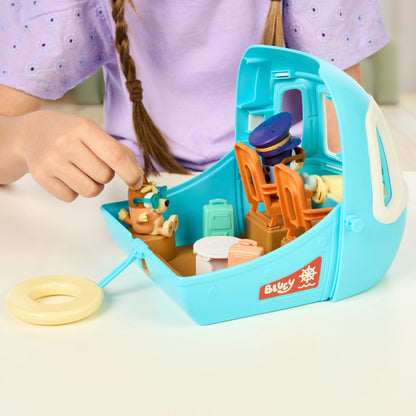 Bluey 3-in-1 Transforming Plane Playset, Transforms From A Plane To A Resort and a Boat! Opens Up To Expand Out To A 27 Inch/ 70cm Wide Holiday Vacation Resort Playset, Over 25 Sounds And Phrases