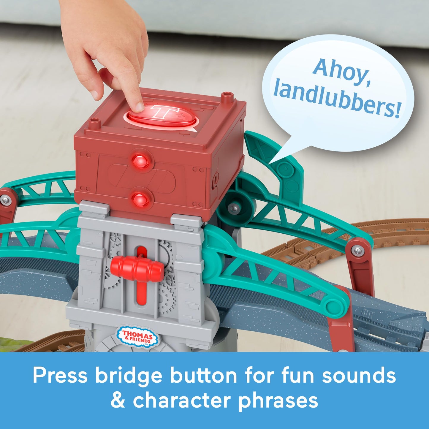 Thomas & Friends Train Set Talking Bulstrode & Which-Way Bridge Track Playset with Sounds & Percy Engine for Kids Ages 3+ Years, UK English Version, HYR84