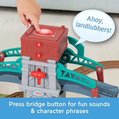 Thomas & Friends Train Set Talking Bulstrode & Which-Way Bridge Track Playset with Sounds & Percy Engine for Kids Ages 3+ Years, UK English Version, HYR84