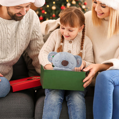 EGSHUFU Anxiety Relief Koala Soothing Breathing Otter,Evora Anxiety Relief Koala,Calming Otter Plush Rest Calming Sleep with Music Light Rhythmic Breathing Motion for Kids Sleeping (Gray)