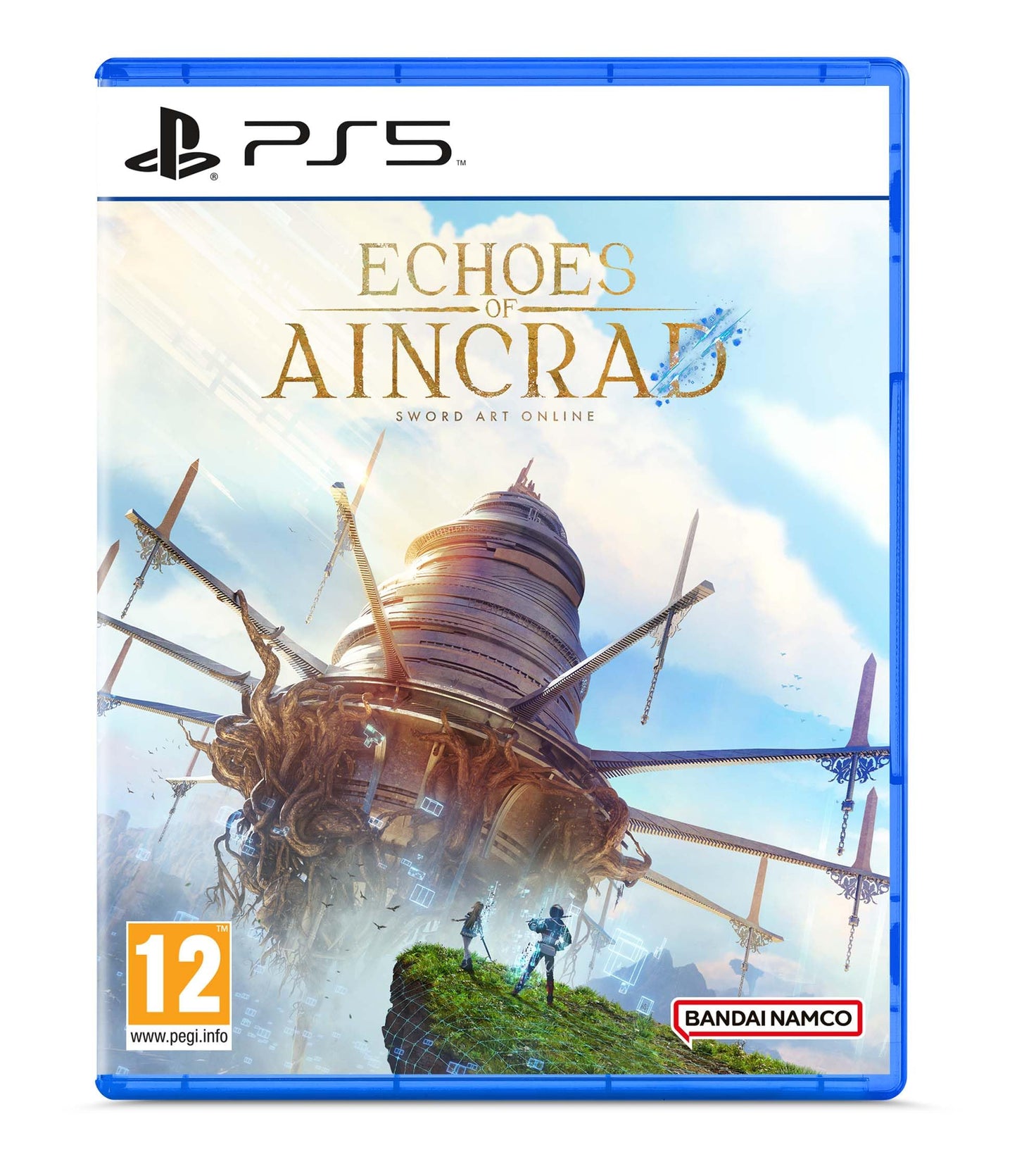 Echoes of Aincrad PlayStation 5 game case by Bandai Namco featuring artwork of characters from the Sword Art Online series.