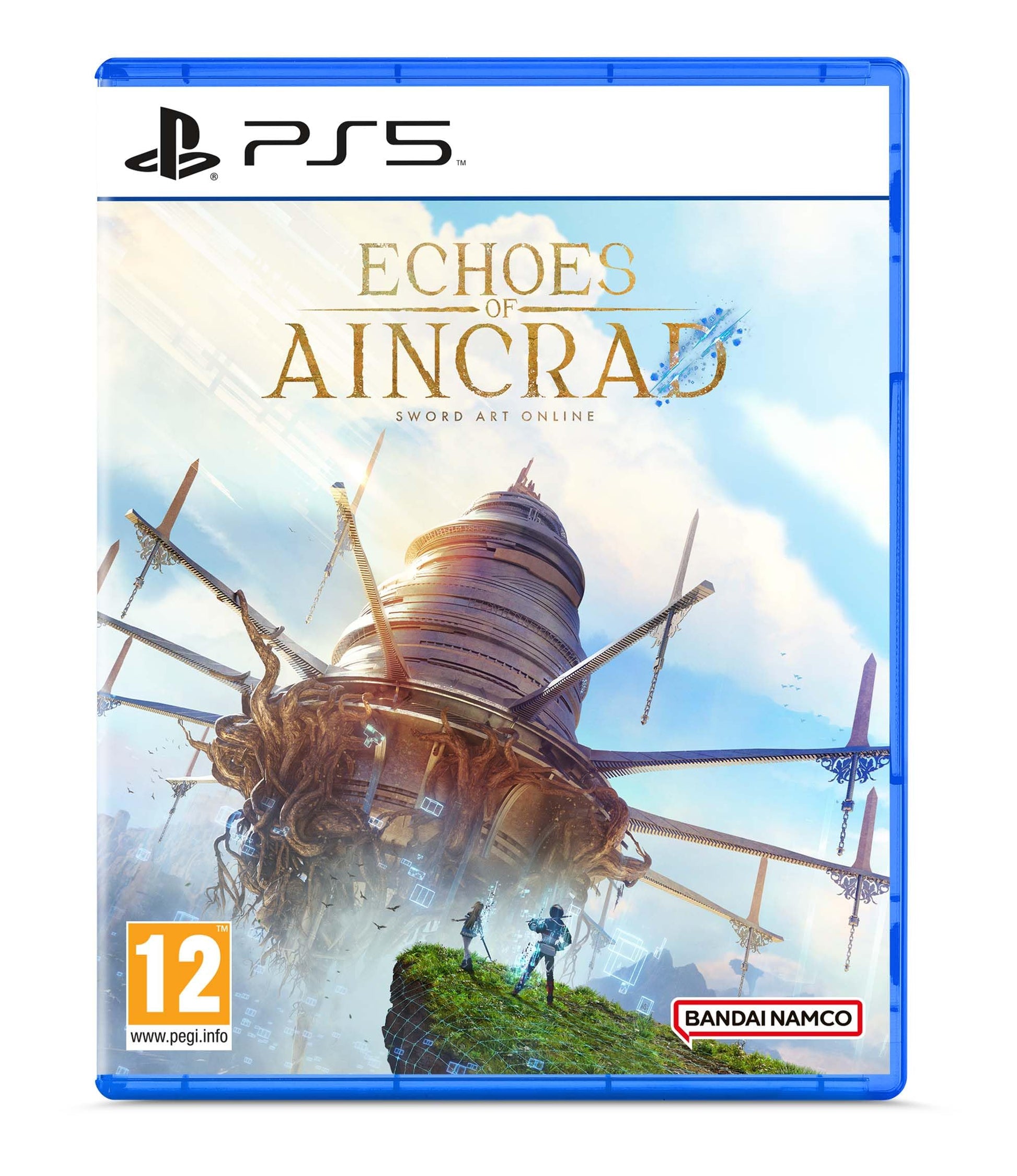 Echoes of Aincrad PlayStation 5 game case by Bandai Namco featuring artwork of characters from the Sword Art Online series.
