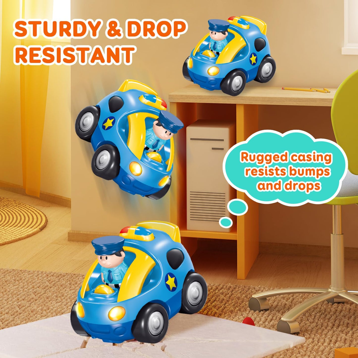 Pup Go First Police Remote Control Car for Toddler 18 Months+, Ideal for Girls, 2 Interchangeable Dolls with Siren & Lights, Baby RC Police Racing Toy (Sapphire Blue)