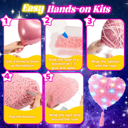 Hapikids Craft Kits for Kids, 3D String Art Kit Arts and Crafts for Kids Toy Age 9 10 11 Year Old Girls Birthday Presents for 6 7 8 9 Year Olds Boys Toy Age 8 9 10 Christmas Xmas Gifts DIY Girl