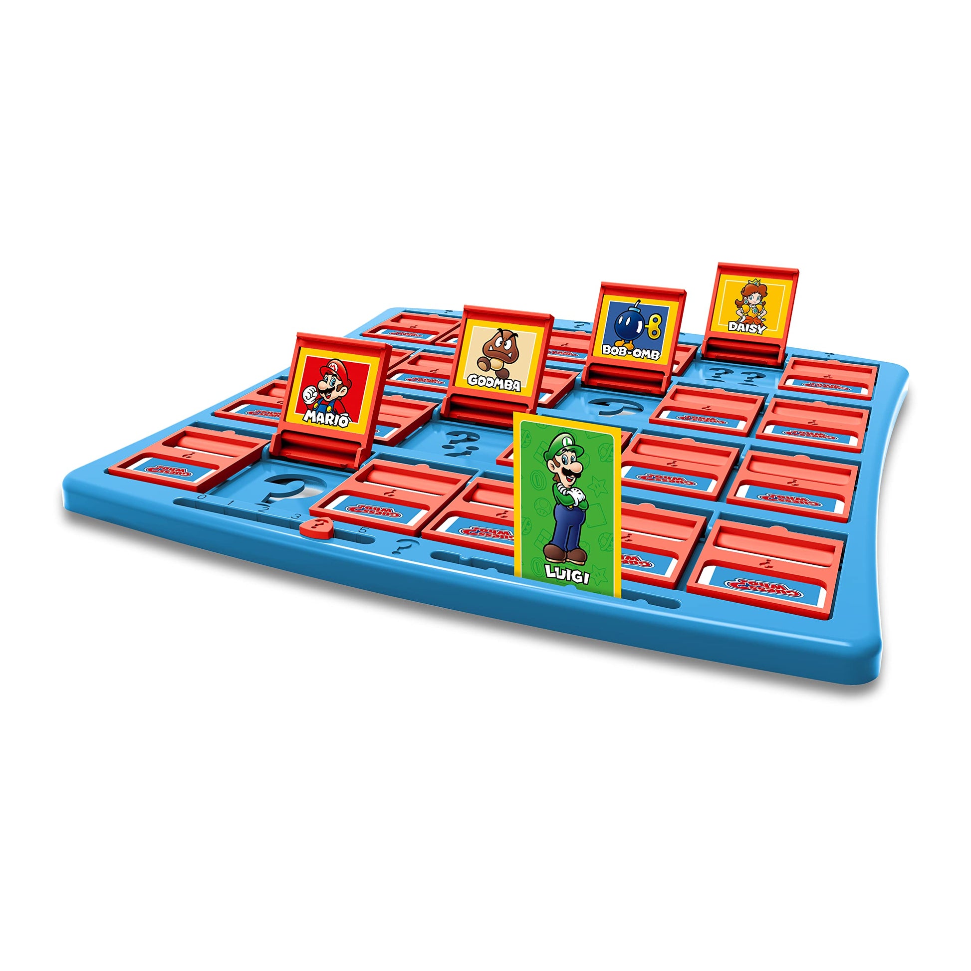 Winning Moves Super Mario Guess Who? board game featuring Nintendo characters like Mario, Luigi, Peach, Bowser, and Donkey Kong.
