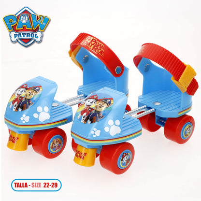 Toddler skates featuring Paw Patrol characters from mV, designed for young children learning to skate.