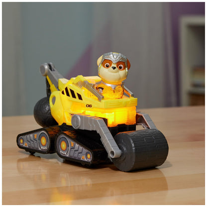 Paw Patrol: The Mighty Movie, Construction Toy Truck with Rubble Mighty Pups Action Figure, Lights and Sounds, Kids’ Toys for Boys and Girls 3+