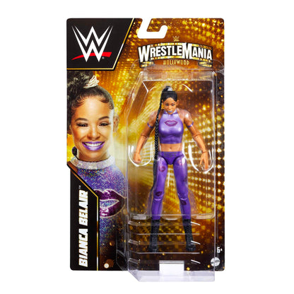 WWE Action Figure Bianca Belair WrestleMania Basics, Posable 6-inch Collectible for Ages 6 Years Old and Up, HKP82