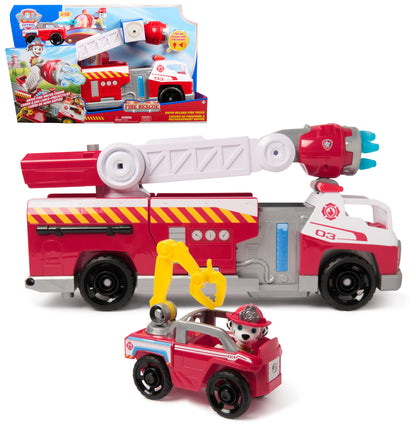 Paw Patrol Fire Rescue: Rapid Reload Fire Truck with Marshall Figure, Quick-Fire Launcher, Lights and Sounds, Kids Toys for Boys and Girls Ages 3 and Up