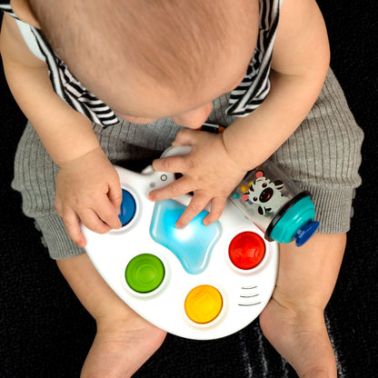 Baby Einstein Color Palette Popper sensory fidget toy for infants 6 months and up, featuring colorful, easy-to-press poppers for tactile play.