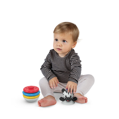 Baby Einstein Stack & Wobble Zen BPA Free Teether Toy for Cause and Effect Learning, Infants Ages 3 Months and up