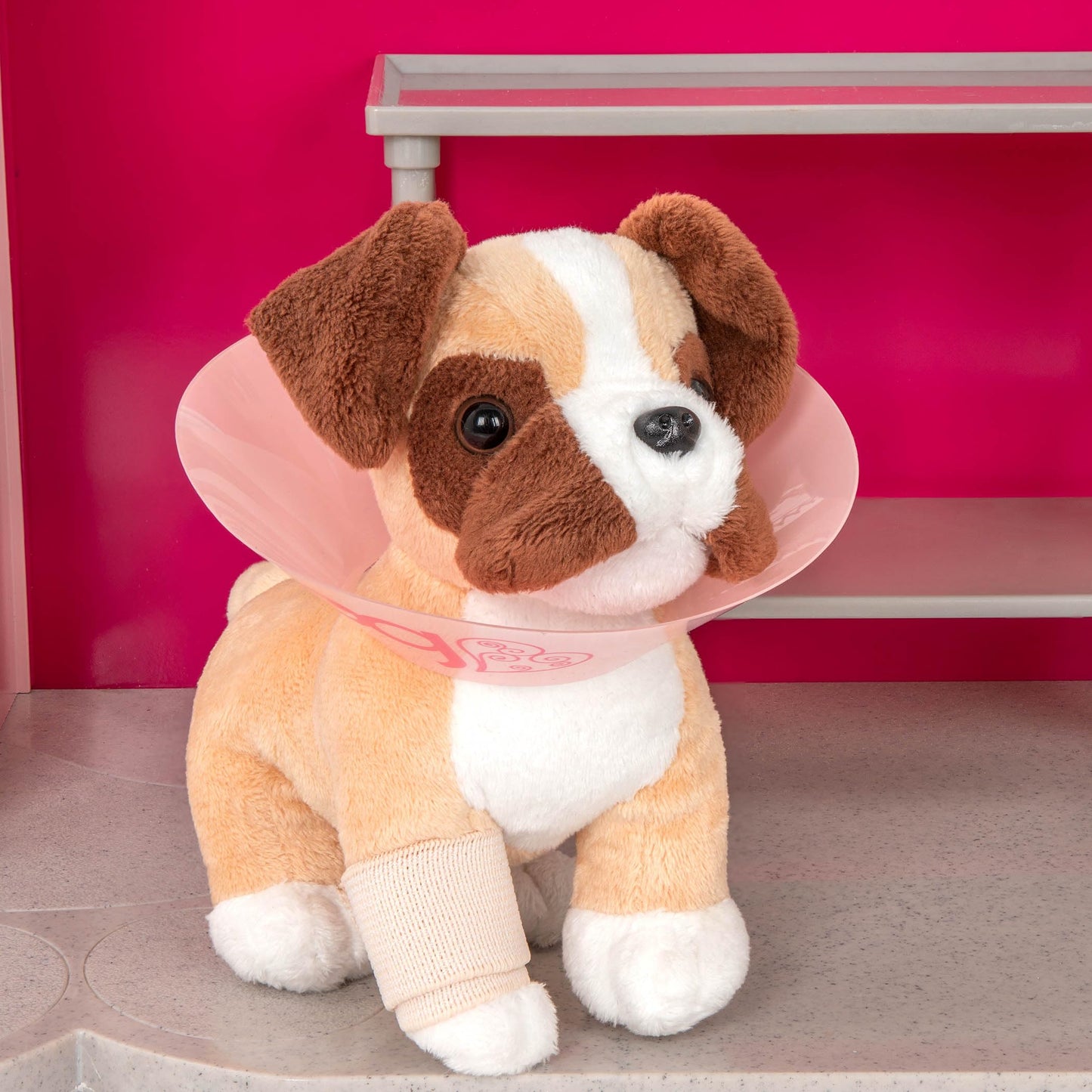 Our Generation Healthy Paws Vet Clinic playset featuring a pink veterinary clinic for 18-inch fashion dolls.