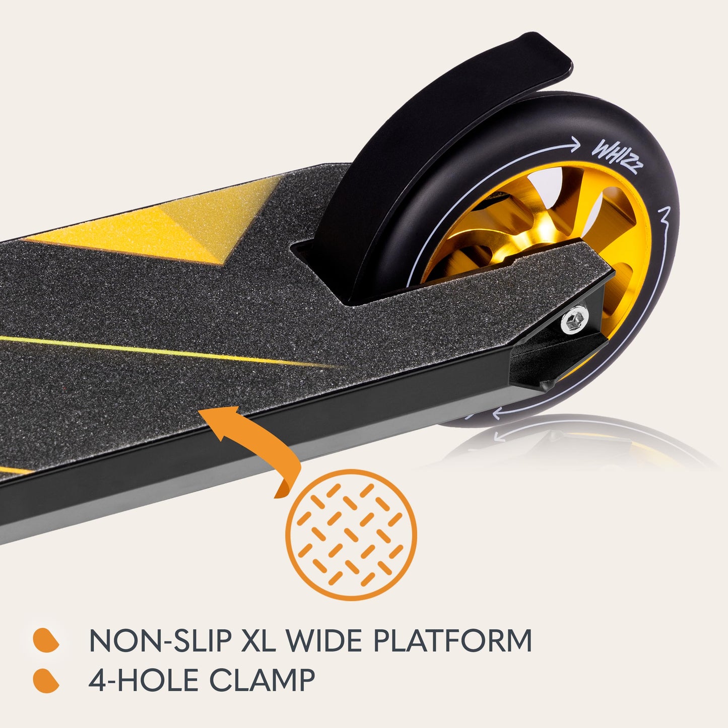 LIONELO WHIZZ Freestyle Stunt Scooter with aluminium deck, Y-bar handlebar, and high-rebound wheels in a unique design.