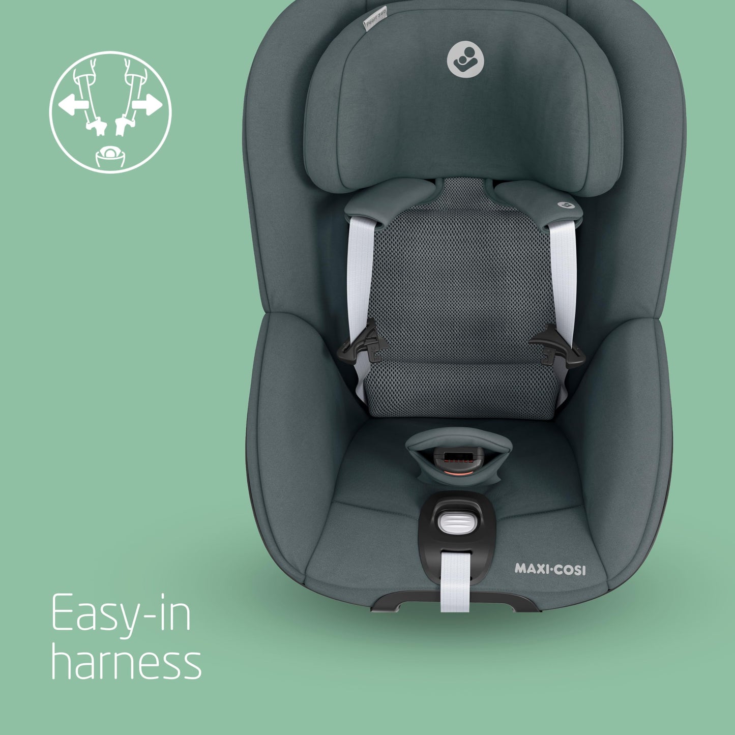 Maxi-Cosi Pearl 360 i-Size, Baby Car Seat, 3 months-4 years (61-105 cm), 360 Car Seat swivel, One-Hand Rotation, ClimaFlow, Easy-In Harness, G-CELL Side Impact Protection, Authentic Graphite