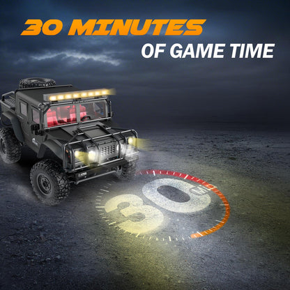 SIMREX 1:12 Scale All-Terrain Remote Control Car, 4WD RC Cars with 2.4 GHz, RC Climbing Truck, IPX4 Waterproof Off-Road Vehicle with Two Rechargeable Batteries, for Kids Teens Adults