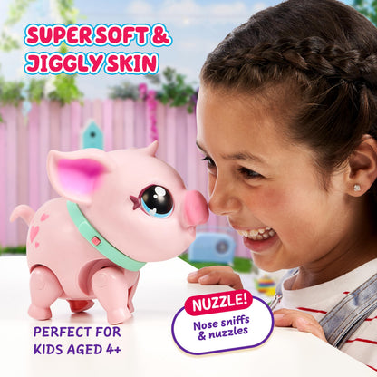 Little Live Pets - My Pet Pig | Soft and Jiggly Interactive Toy Pig That Walks, Dances and Nuzzles. 20+ Sounds & Reactions. Batteries Included. For Kids Ages 4+.