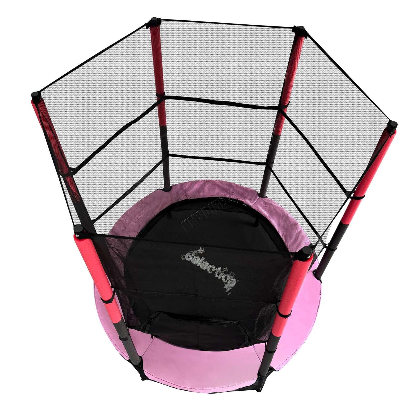 GALACTICA NEW Mini Trampoline | 4.5FT 55" with Safety Net Enclosure | Indoor Outdoor Children’s Activity Junior Trampoline - Pink