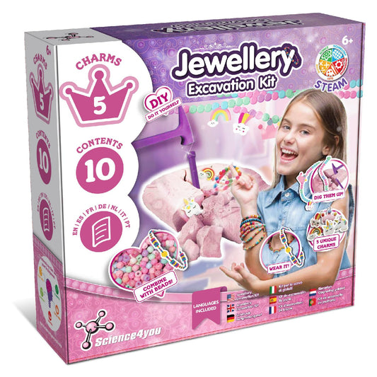 Science4you Jewellery Excavation Kit for Kids – Discover All the Incredible Beads, Arts and Crafts Kit to Make Your Own Friendship Bracelet, A Bead Bracelet Set Gift for Girls and Boys Age 6 7 8 9+