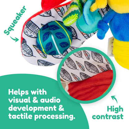 LAMAZE Freddie the Firefly clip-on baby sensory toy for newborns, suitable for prams and pushchairs, colorful and soft.