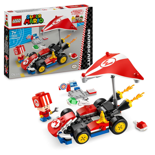 LEGO Super Mario Mario Kart standard kart toy set with Toad figure for kids, suitable for ages 7 and up, creative birthday gift.