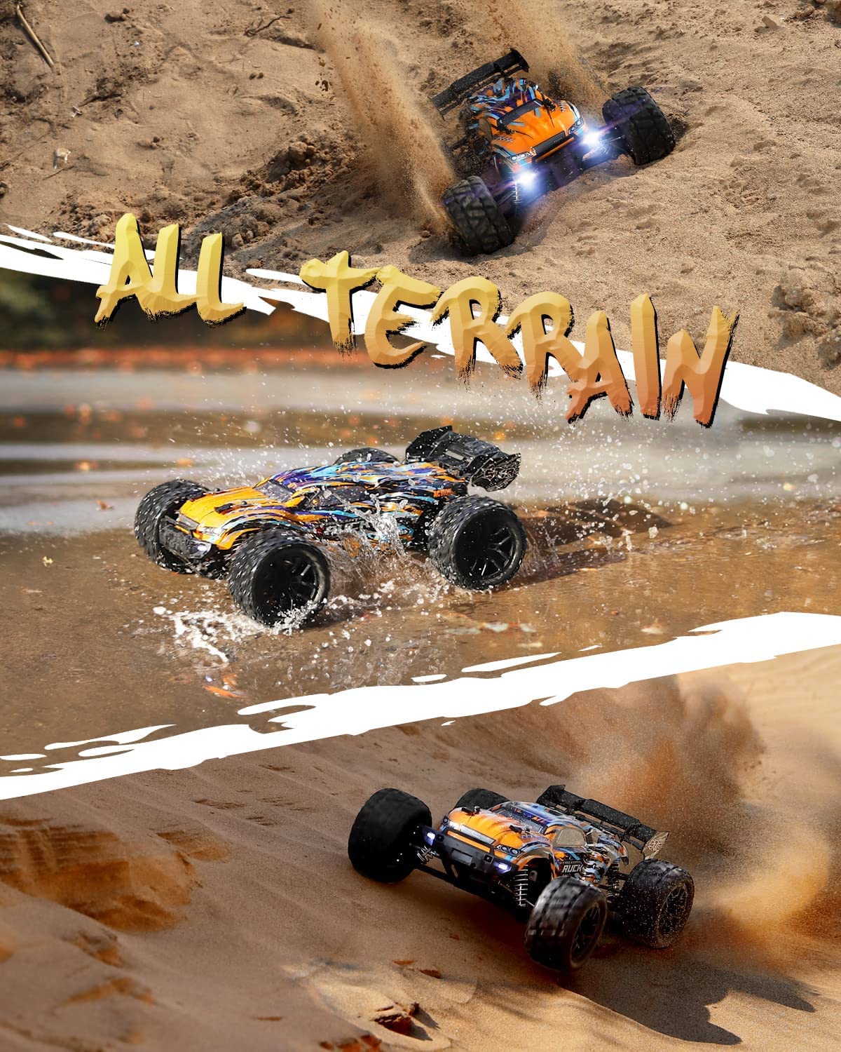 HAIBOXING RC Cars,1:18 36 KM/H High Speed Remote Control Cars for Adults Kids,2.4GHz 4WD Waterproof Off-Road Monster Truck with Two Batteries, ALL Terrain Buggy Vehicle Car Toy Gifts for Boys