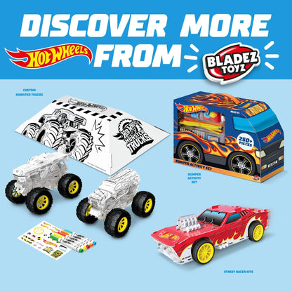BLADEZ Hot Wheels Toyz craft activity set with stickers, coloring pens, mini card scene, perfect for kids' party bags.