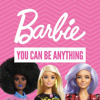 Barbie 2-in-1 magnetic whiteboard and lap tray for kids, featuring colorful writing surface and storage compartments for learning activities.