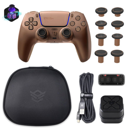 HEXGAMING ULTIMATE PRO Gaming Controller Compatible with ps5/PC/Mobile - 4 Back Buttons, 6 Profiles, Adjustable Triggers, 8 Swappable Thumbsticks - Hall Effect Stardust Mocha & Carrying Case