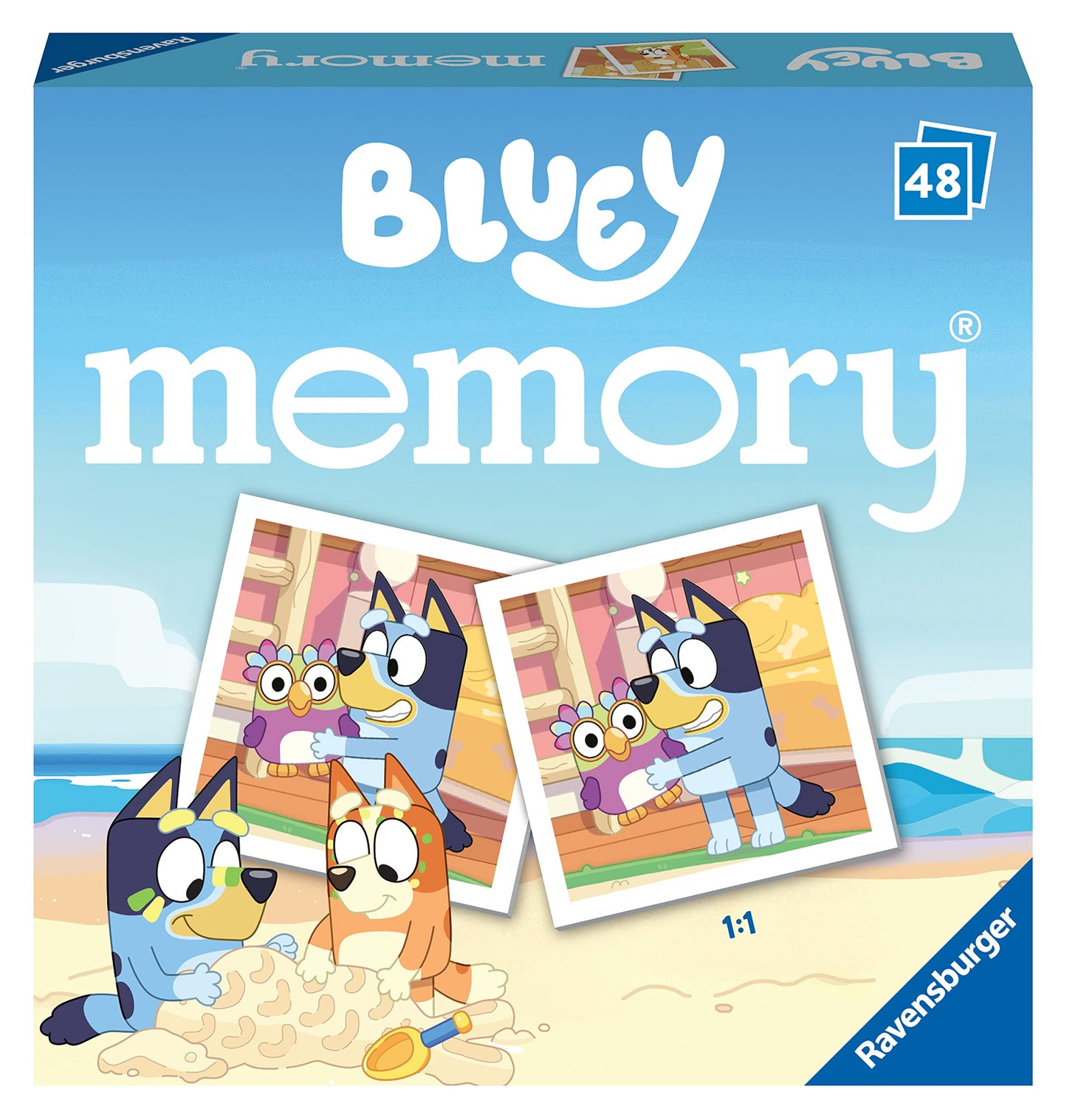 Ravensburger Bluey Mini Memory Game - Matching Picture Snap Pairs Game For Kids Age 3 Years and Up