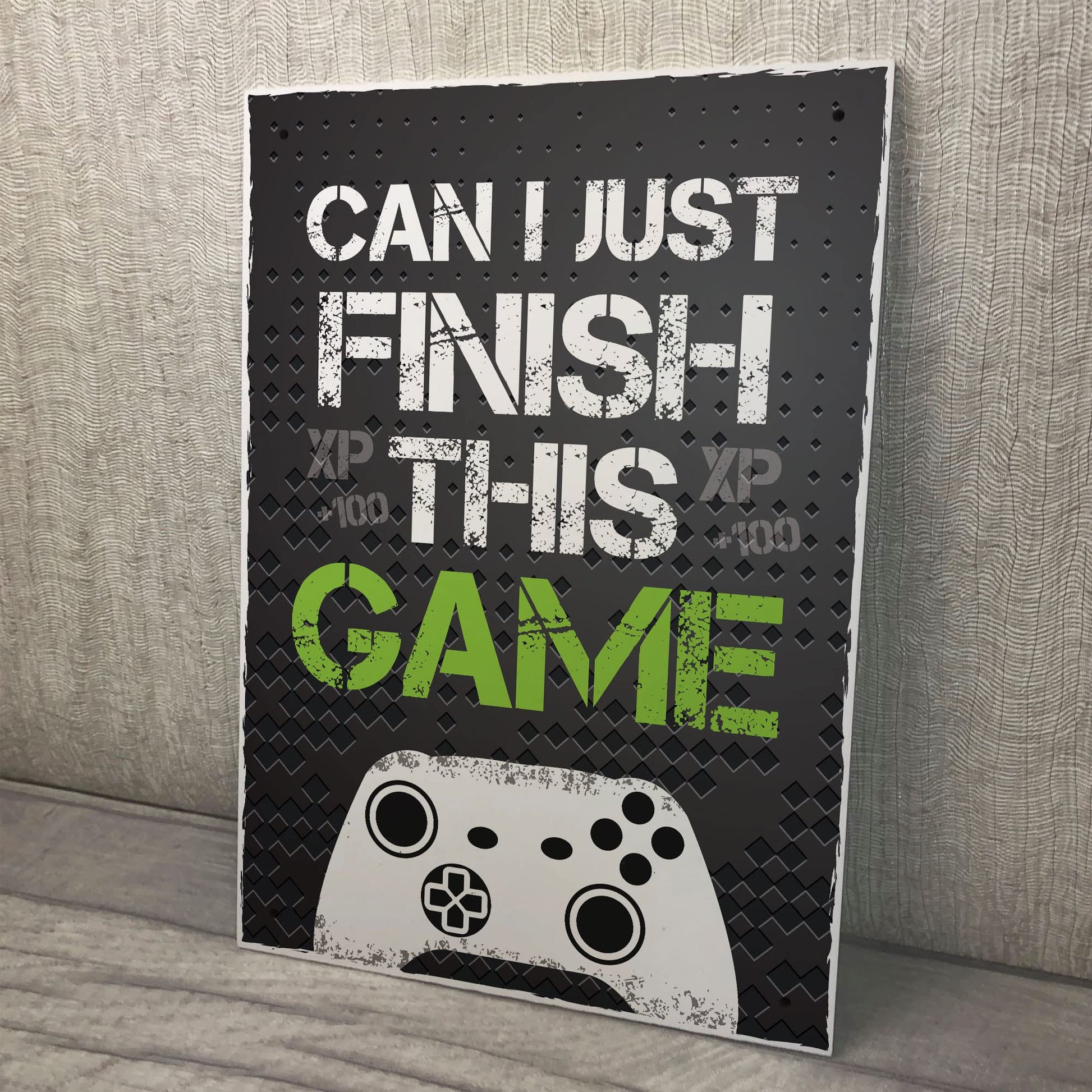Black Xbox-inspired gaming sign by RED OCEAN, featuring bold wall art for boys' bedrooms and man caves, perfect gamer decor.