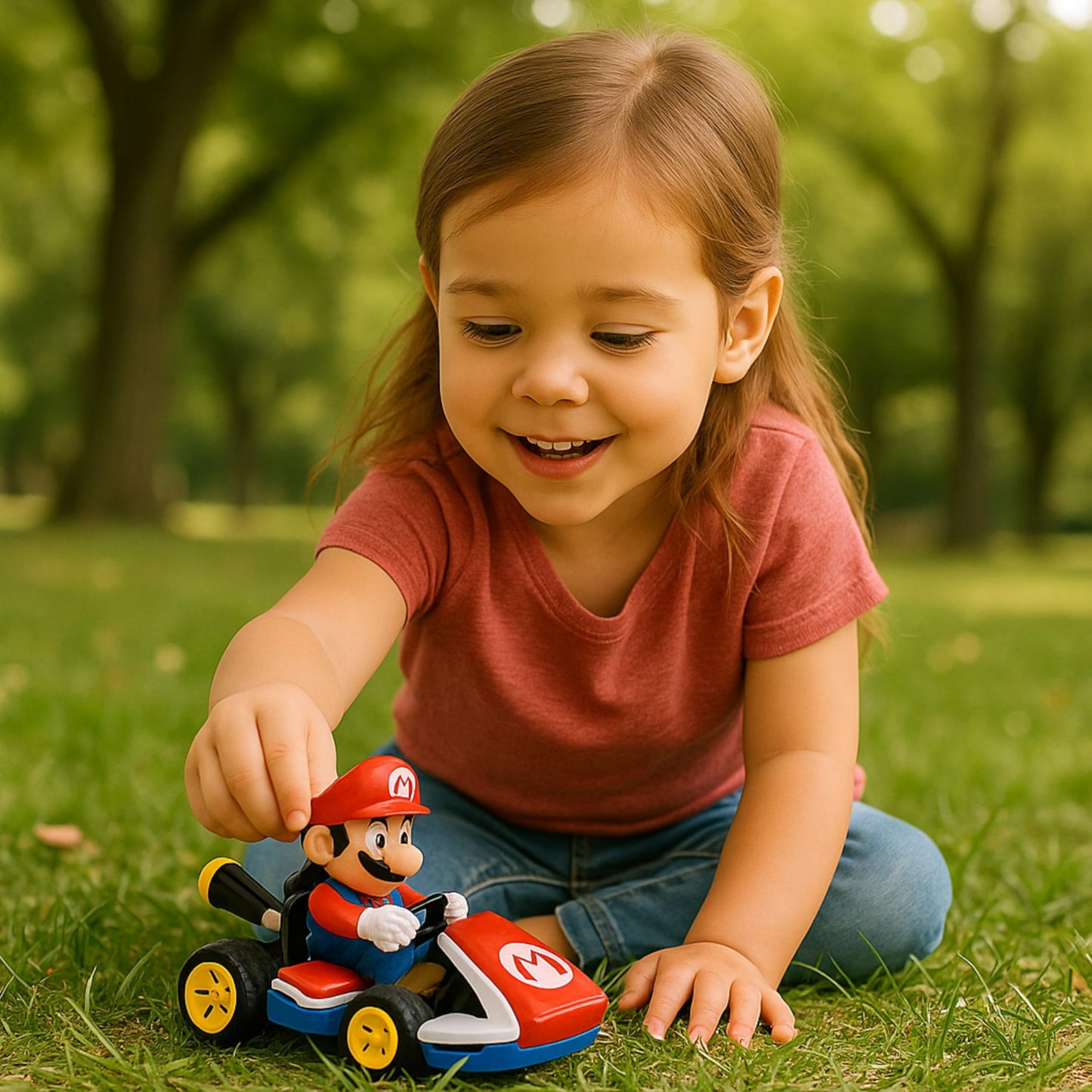 HMIR Mario Kart friction pull-back car toy, official Nintendo wind-up racing car for kids age 3+, scale 1:43, no batteries needed.
