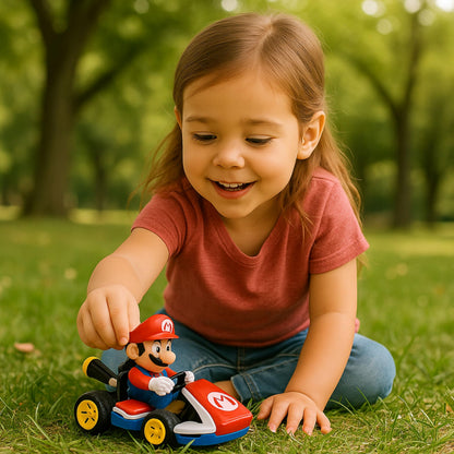 HMIR Mario Kart friction pull-back car toy, official Nintendo wind-up racing car for kids age 3+, scale 1:43, no batteries needed.
