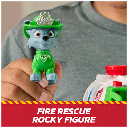 Paw Patrol Fire Rescue: Rocky Rescue Fire Tanker with Action Figure, Grab Claw and Toy Truck, Kids Toys for Boys and Girls Ages 3 and Up