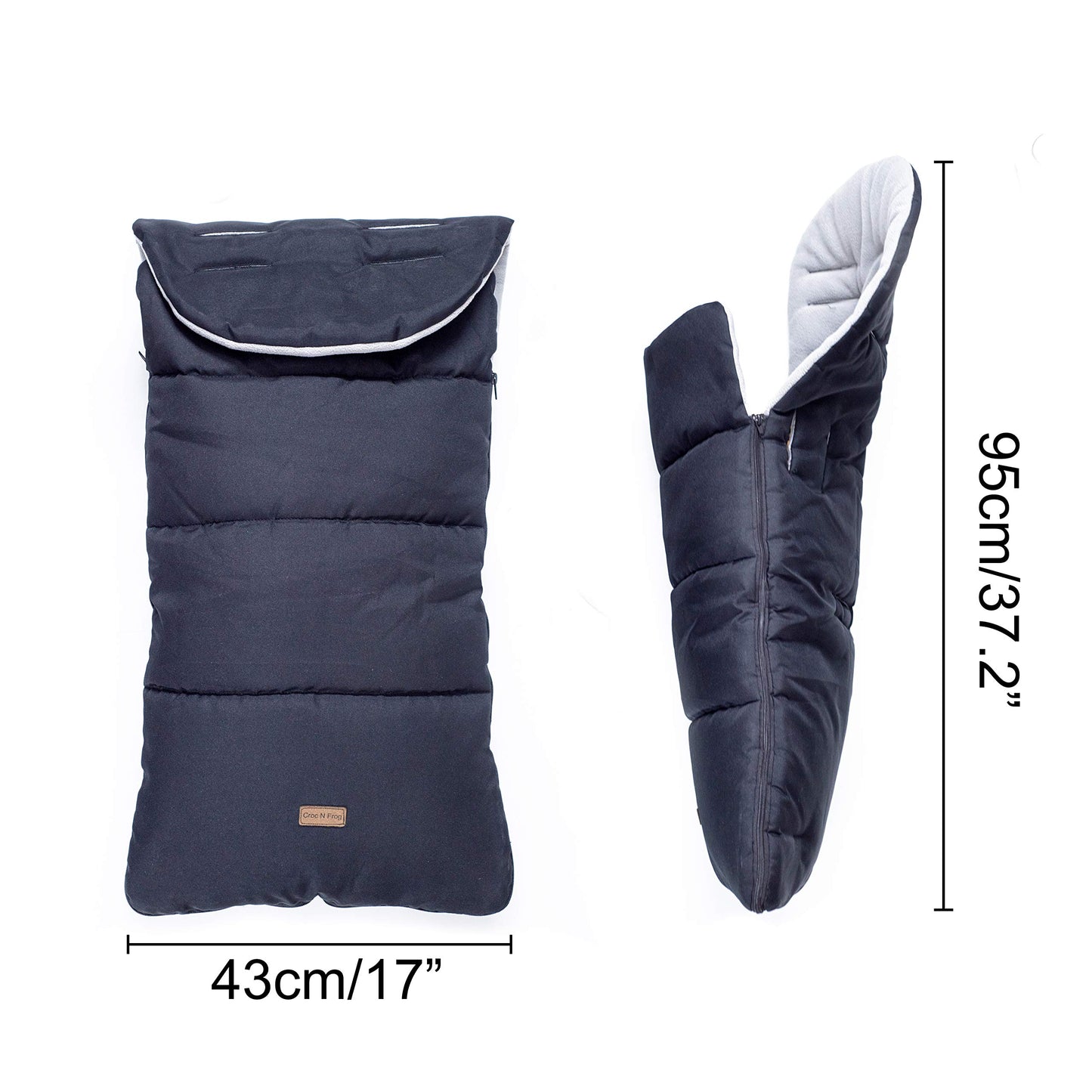 CROC N FROG CrocnFrog universal baby bunting footmuff with soft polar fleece, windproof, for strollers, buggies, and prams.