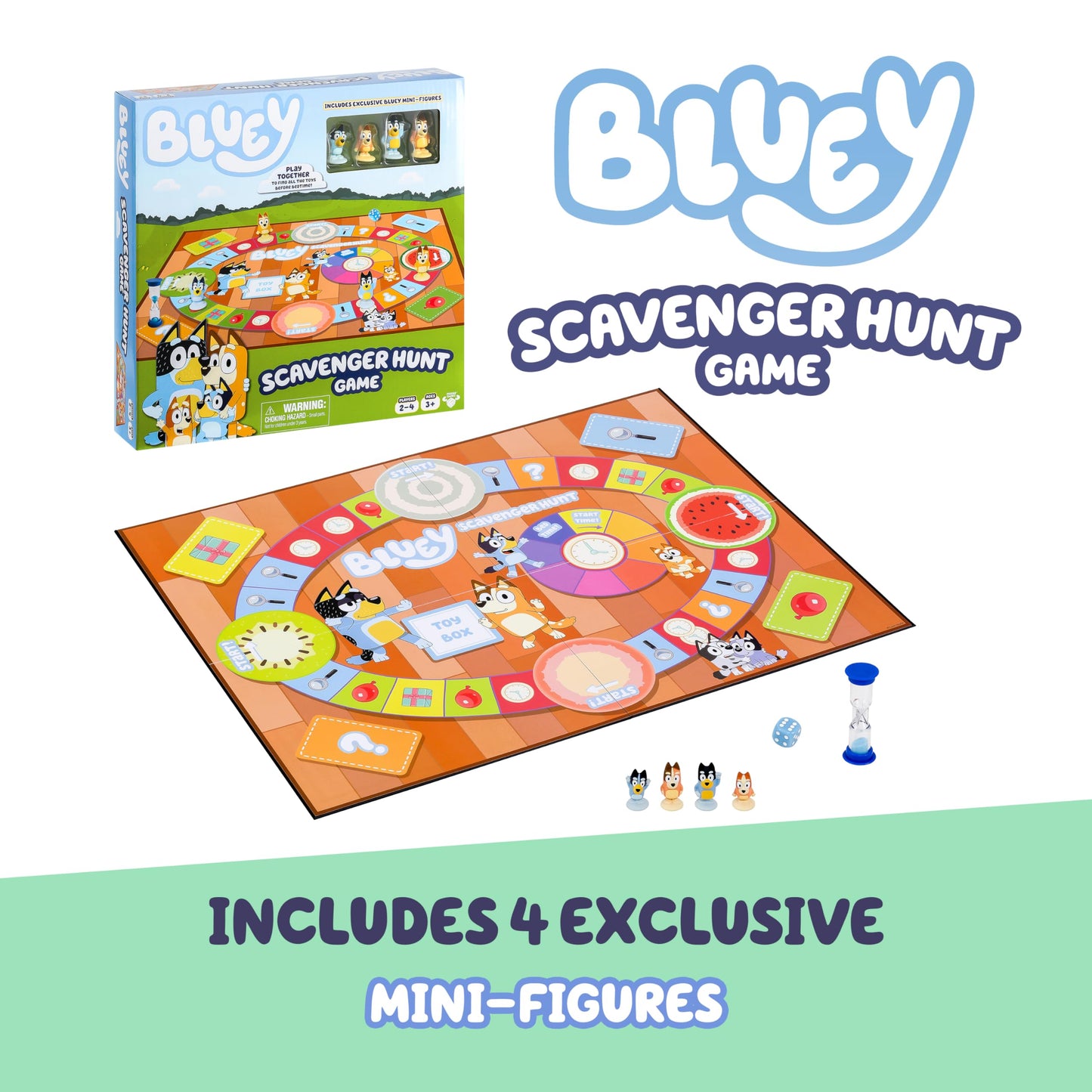 Bluey Scavenger Hunt Game A Fun Board Game Full Of Fun Activities To Perform, Things To Find And Questions About Bluey To Answer
