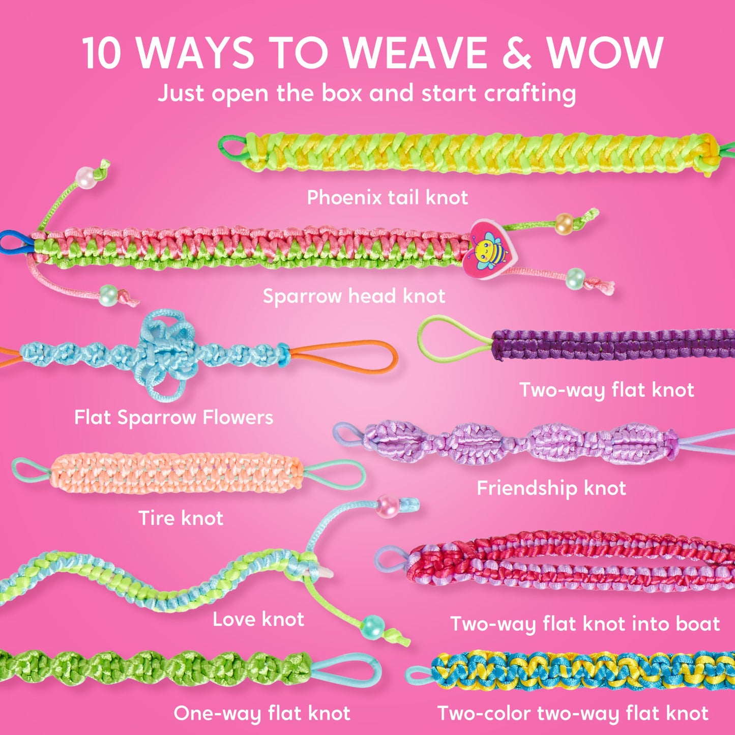 Klever Kits Friendship Bracelet Making Kit Toys, Ages 8-12 Year Old Girls Gifts,Arts and Crafts String Maker Tool,Bracelet DIY,Kids Travel Activity Set,Birthday Present for Girl