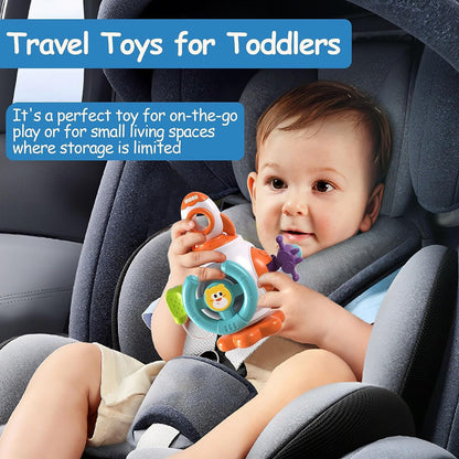 Montessori Sensory Toys for Toddlers 1-3 - Travel Activities Busy Board Cube - Baby Gifts for 18+ Months 1 2 One Year Old Infant Boys Girls - Airplane Plane Car Travel Toys Educational Learning