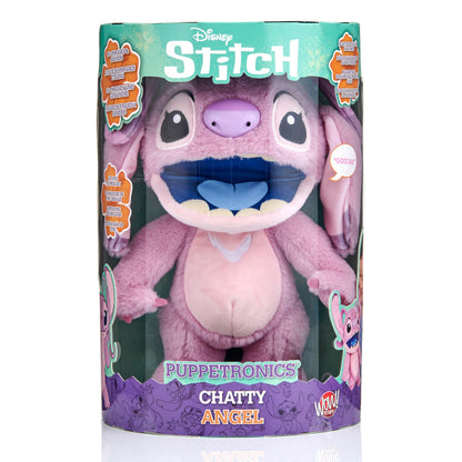 WOW! STUFF Disney Chatty Angel Deluxe , Puppetronic Angel, Puppet Animatronic, Over 50 Action and Sound Combinations , 30cm/12inches Height , Ages 6 to Adult, Pink