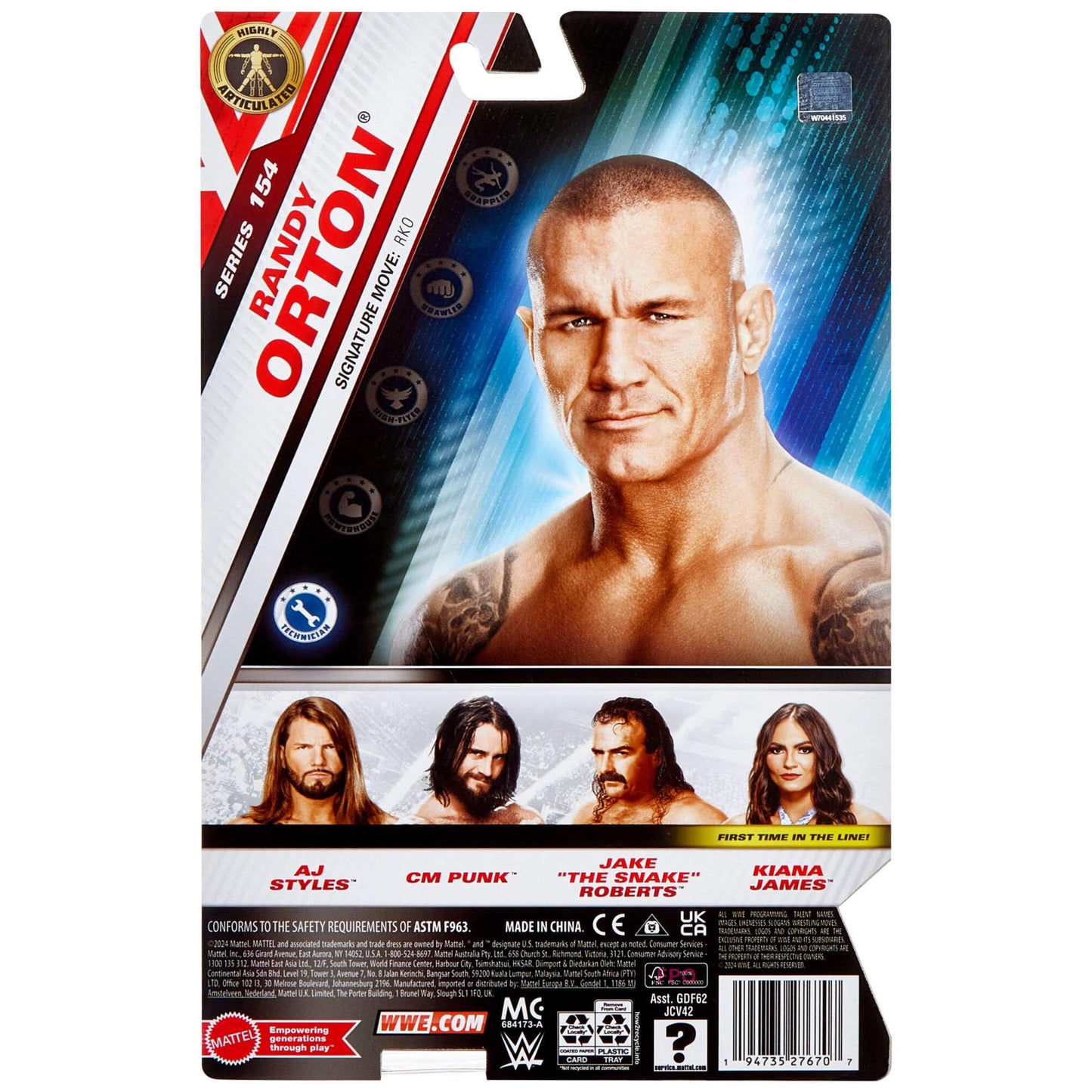 Mattel WWE Randy Orton Action Figure, Main Event Series #154 6-inch Collectible with 10 Articulation Points & Life-Like Look, JCV42