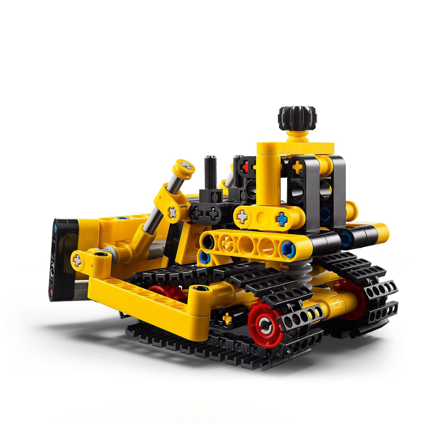 LEGO Technic Heavy-Duty Bulldozer set with realistic features, featuring a construction vehicle design for imaginative play.