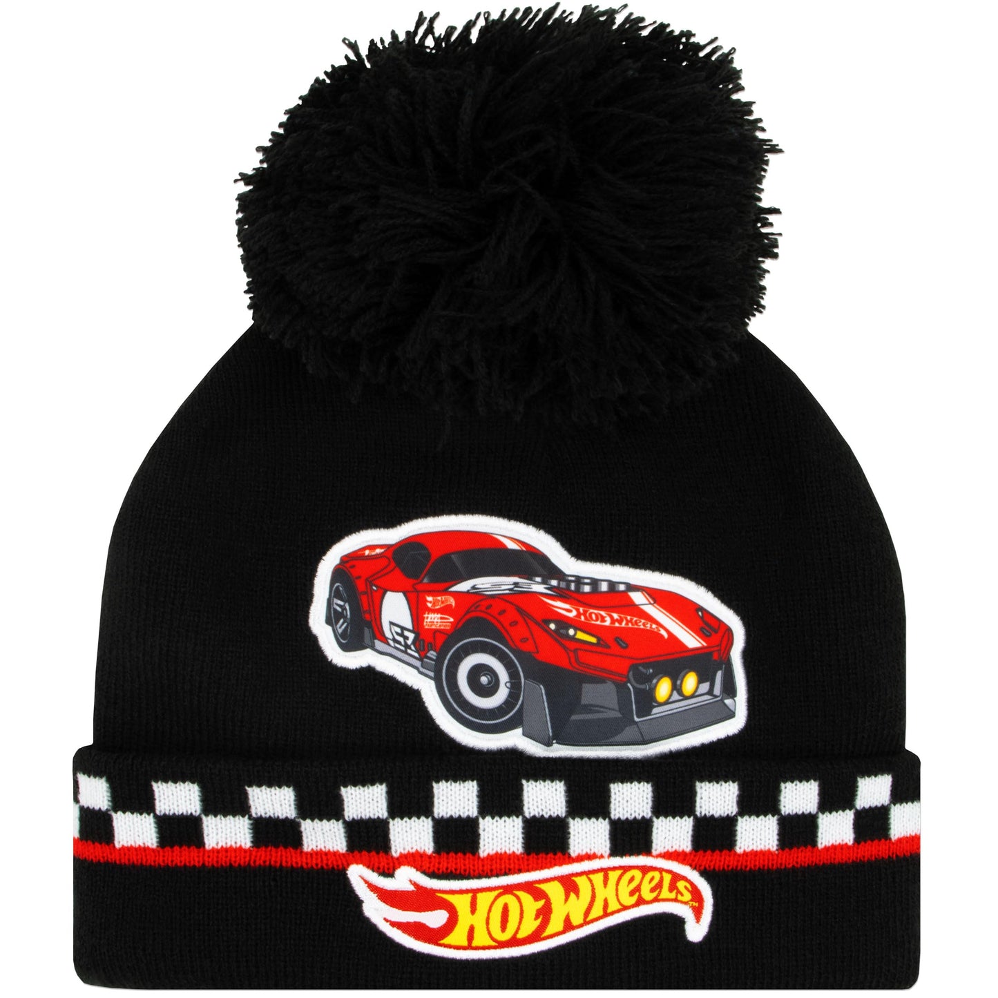 Hot Wheels Kids Hat And Gloves Set | Race Car Winter Hats For Kids | Boys Hat And Gloves Set | One Size Black