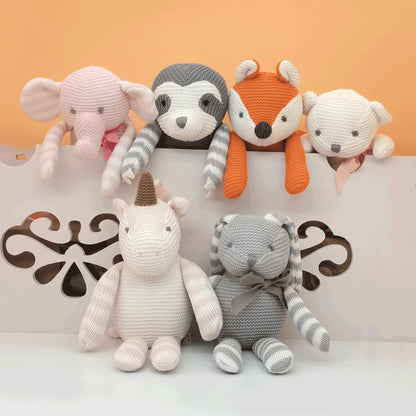 FLUFFYFUN 100% Organic Cotton Grey Bunny Rabbit Teddy 7.1", Easter Baby Teddy Soft Toys For Newborn