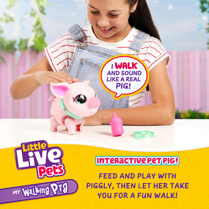 Little Live Pets - My Pet Pig | Soft and Jiggly Interactive Toy Pig That Walks, Dances and Nuzzles. 20+ Sounds & Reactions. Batteries Included. For Kids Ages 4+.