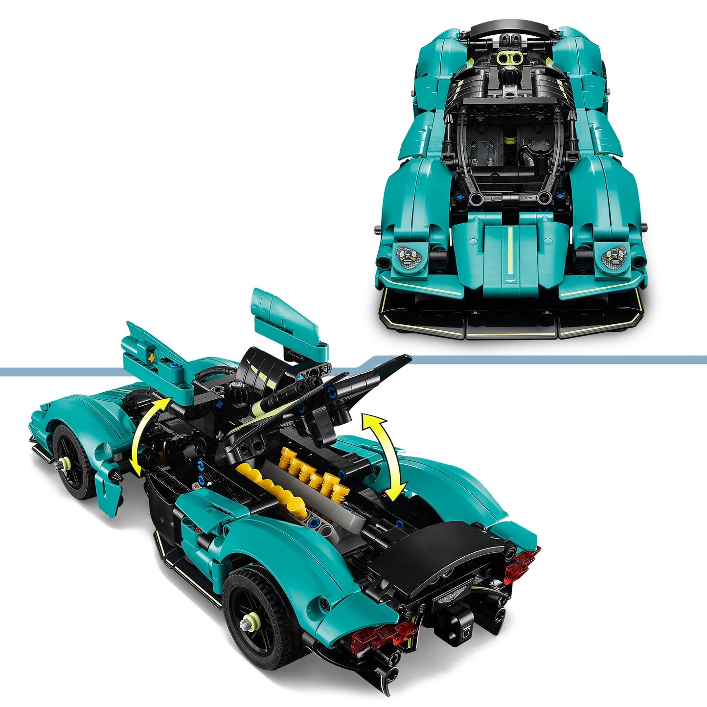LEGO Technic Aston Martin Valkyrie model kit showcasing the detailed buildable car design for kids aged 9 and up.