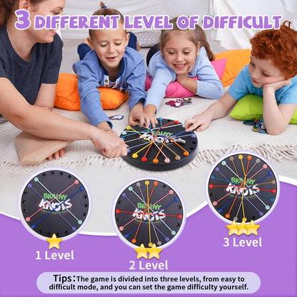 Starnearby Brainy Knots Game, Rope Challenge Puzzle Game Twisted Rope Untangling Table, 2 to 4 Players Logic Strategy Board Game for Kids and Adults, Interactive Game Rope Challenge Sorting Toys