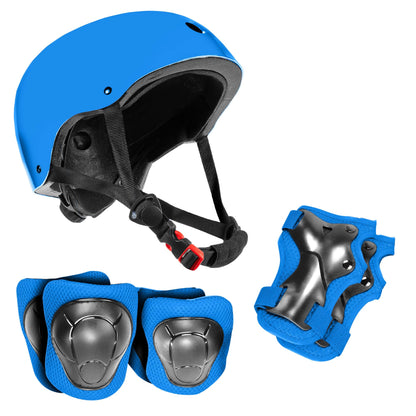 Niftii Kids Helmet with Pads - Adjustable Multi-Sport Complete Safety Gear for Cycling, Skateboarding & Scooting, Ideal for Boys & Girls Ages 3-15 Kids Bike Helmet Set, Blue