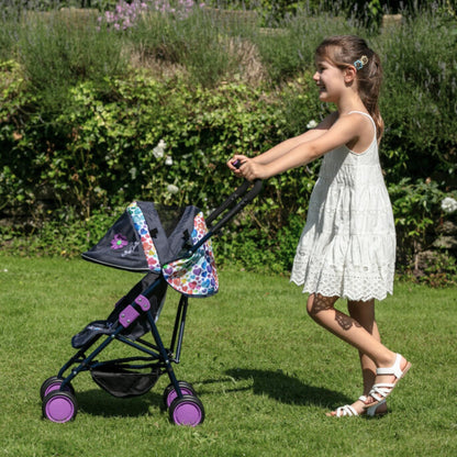 Daisy Chain Zipp Max Dolls Pushchair – Adjustable handles from 76-82cm. For children of 4, 5, 6, 7, 8 or 9 years. (Rainbow Hearts)