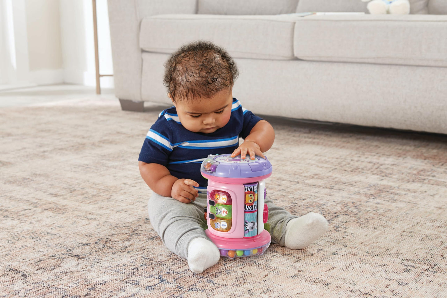 VTech Baby Explore & Discover Roller, Interactive Baby Toy with Gears, Rollers, Beads, Lights & Music, Roll & Push Gift for Infants 6, 9, 12 months +, English Version