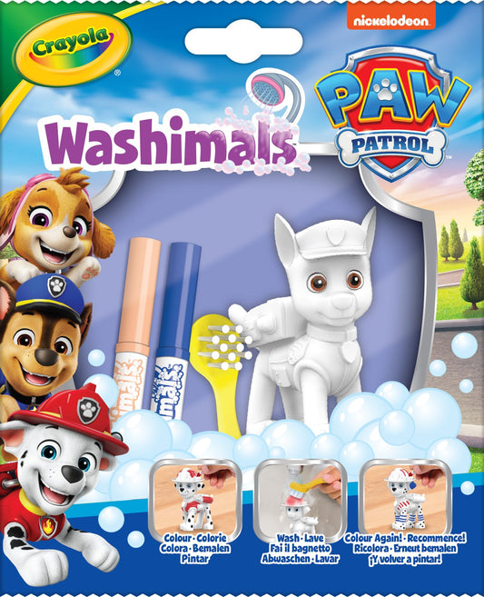 CRAYOLA Paw Patrol Washimals Single Pack | Collect 1 of Chase, Marshall, Skye, Rubble, Rocky or Zuma | Includes 2 Washable Markers & Brush | Kids Ages 3+